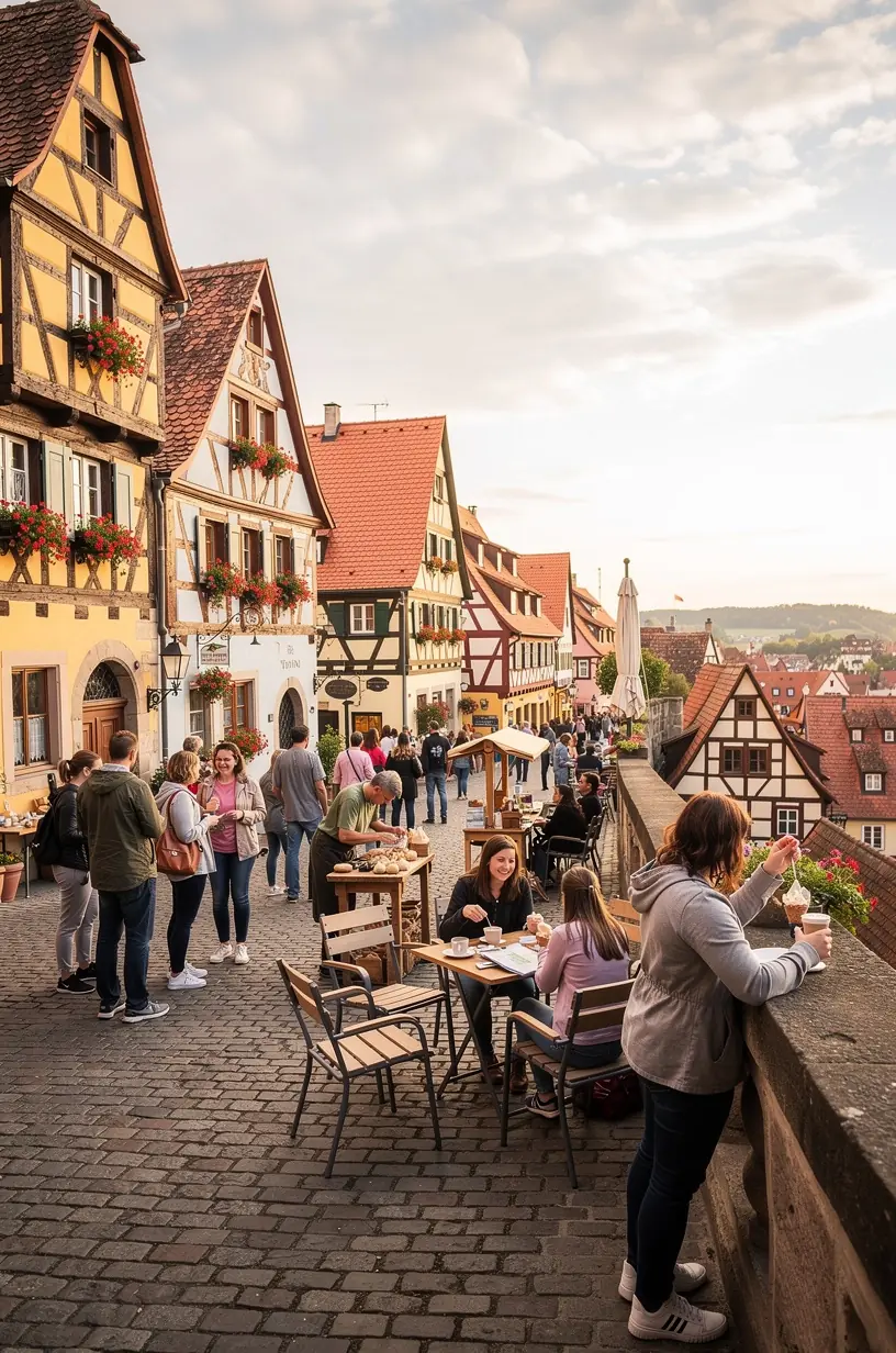 Karte Deutschlands mit markierten Routen für saisonale Städtekombinationen und Weihnachtsmarkt-Highlights.